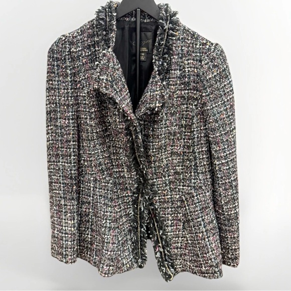 McGinn for Nordstrom Black MultiColored Tweed Fringe Chain Trim Blazer
Size 10 - Picture 2 of 8